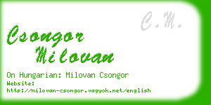 csongor milovan business card